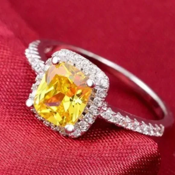 LUXURY ENGAGEMENT DIAMOND S925 STERLING SILVER RING, BEAUTIFUL RING, SHINY RING. - Picture 6 of 6